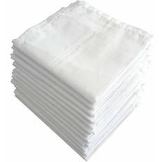 Handkerchiefs Handmade Cotton Hankie Cotton Handkerchief Set of 12 - White