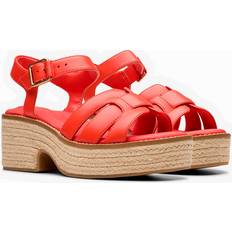 Red - Women Sandals Clarks Coledale Strap Standard Fit - Red