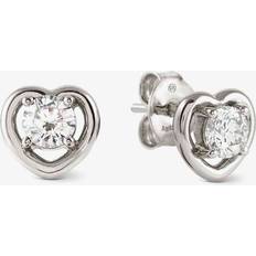 White Earrings Nomination Cosmic Love Heart Earrings - Silver