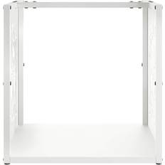 Shelves vidaXL Firewood Rack White 40x40x40 cm Cold-rolled Steel Wall Shelf