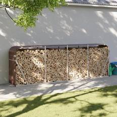 vidaXL Log Holder Firewood Rack Brown 300x45x100 cm