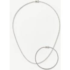Missoma Jewellery Sets Missoma Classic Tennis Necklace & Bracelet Set - Silver