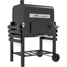 Barbecue OutSunny Barbecue Da Giardino A 2 Ruote In Metallo E Ghisa 124 x 66 x 112 cm