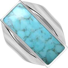 Turquoise Jewellery C W Sellors Sterling Silver Turquoise Medium Oblong Ring - Silver