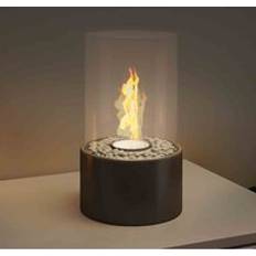 Garden Sanctuary Tabletop Portable Round Bio Ethanol Fireplace Black