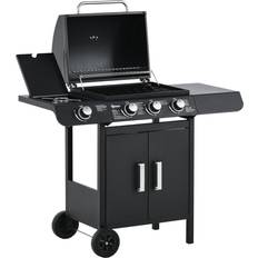 OutSunny Thermometer Gas BBQs OutSunny Gas BBQ Gas Grill Barbecue 3+1 Burner 110 x 50 x 100 cm