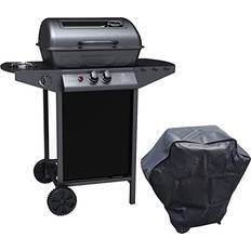 ElectrIQ Boss Grill Louisiana 2 Burner Gas BBQ Grill with Side Burner and Cover