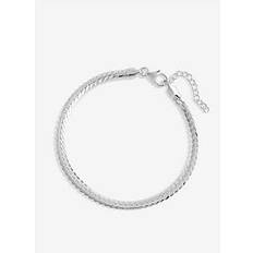 Simply Silver Sterling 925 Flat Herringbone Bracelet