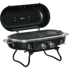 Portabel gasolgrill OutSunny Portabel Gasolgrill 2 Brännare 66 x 34,5 x 37 cm Svart