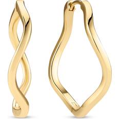 Sif Jakobs Earrings Sif Jakobs Ellera Waves Hoop Earrings - Yellow Gold