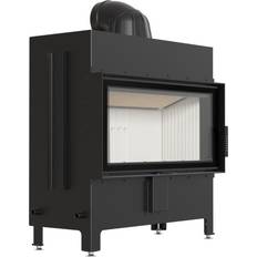 Fireplaces Kratki Steel Fireplace LUCY 16 kW Ø 200 Self Closing Door Black