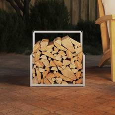 Shelves vidaXL Firewood Rack White 40x40x40 cm Cold-rolled Steel Wall Shelf
