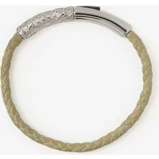 Palladium Bracelets Burberry Leather Check Bracelet - Silver/Artichoke