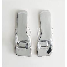 Children's Shoes Public Desire Women's Silver Girls' Trip Perspex Strap Flat Sandals - Silver