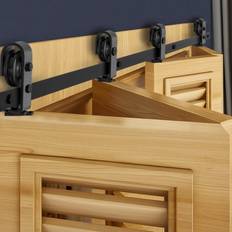 Skjutdörrar VEVOR Bi-Folding Barn Hardware Track Kit 76" Four 18" Doors Sliding Door (x)