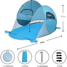 Cwy Pop Up Beach Shelter 3-4 Personers Strandtält
