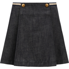 Blue - Girls Skirts Moncler Enfant Girls Pleated Denim Skirt - Blue
