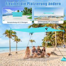 Strandtält 230 x 200 cm UPF 50+ Soltält Med Sandankare