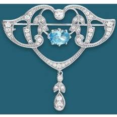 Blue - Women Brooches John Greed Signature CZ Art Nouveau Brooch - Blue