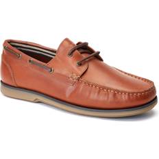 Base London Snörning Seglarskor Base London Stern Leather Boat Shoes - Burnt Tan
