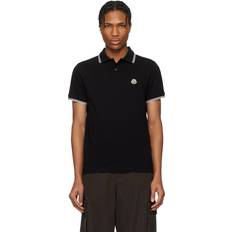 Moncler Tipped Logo Badge Polo Shirt - Black