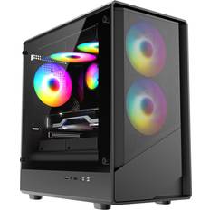 Computer Cases CiT Level 5 Mesh Micro ATX Gaming Case with ARGB Fans