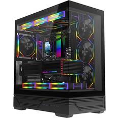 Computer Cases CiT Black Full ATX Gaming Case 4 PWM ARGB Infinity Fans