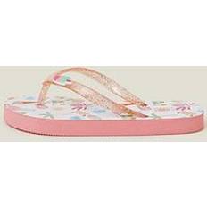 Accessorize Girls Beach Print Glitter Flip Flops - Multi