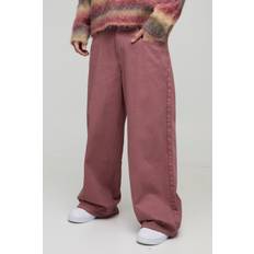 Lila Jeans boohooMAN Mens Extreme Baggy Fit Washed Jeans - Mauve