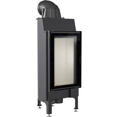 Fireplaces Kratki Steel Fireplace Nadia 9 kW Ø 200 Self Closing Door Black