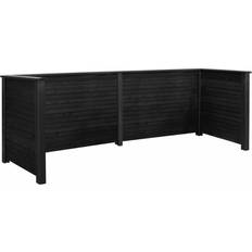 Sort Hegn Plus Renovationsskjul Med Træstolper Til Nedgravning 108 x 97 x 377 cm