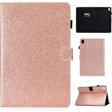 MediaPad M6 10.8 Flipfodral I Läder Med Flashpulver Roséguld