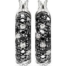 John Hardy JH Essentials Diamond Hoop Earrings - Silver/Black