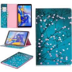 Datortillbehör Samsung Galaxy Tab A 10.5 Mönstrat Flipfodral I Läder Träd Med Blommor