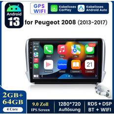 Peugeot 208 2008 12-2019 Android 13 Car Stereo Carplay Head Unit Bluetooth Radio