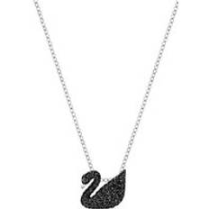 Swarovski Black Necklaces Swarovski Iconic Swan Rhodium Plated Black Necklace