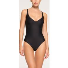 Unlined Plunge Thong Bodysuit - Black