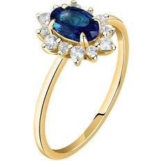Safirer Ringar Live Diamond Damenring 375er Gelbgold Recycelt
