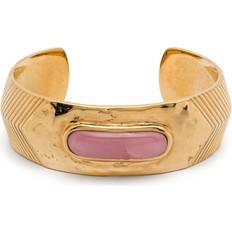 Aurelie Bidermann Rose Quartz Cuff Bracelet - Gold Plated Brass
