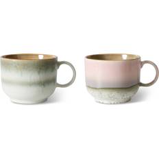 HKliving 70's Tea Cup 42.5 cl 2 Parts Mug 2pcs