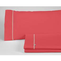 Textiles Juego de Sábanas Liso Color Rojo Cama de 90 144 Hilos 115 Sábana