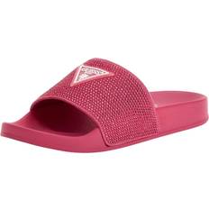 Dame - Stof Badesandaler Guess Strandslippers Med Front Trekantlogo - Lyserød