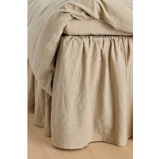 Ellos Reunusverho Elly Frilled Kierrätettyä Puoli Pellavaa - Beige