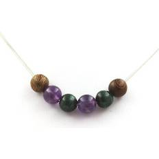 Malachite Necklaces Malachite Bead Necklace From Congo Amethyst Wood 8 mm