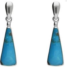 Turquoise Earrings C W Sellors Sterling Silver Turquoise Triangle Drop Earrings - Silver