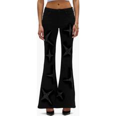 Purple Star Flare Jeans - Black