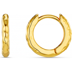 Orelia Mikro Hoop Øreringe Med Smeltet Design - Poleret Overflade/18 K Guldbelægning