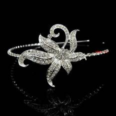 Women Crowns & Tiaras XZGSTORE Elegant Big Flower Bridal Princess Queen Crystal SIDE Tiara Headband