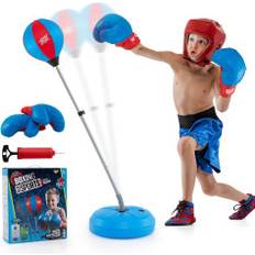 Päronboll Cwy Boksboll 120-154cm Höjdjusterbar Stående Stansboll Boxningssäck Set Blå