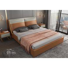 Betten & Matratzen JVMoebel Designer Bett Schlafzimmer Betten Textil Leder Hotel Polster Luxus Rahmenbett